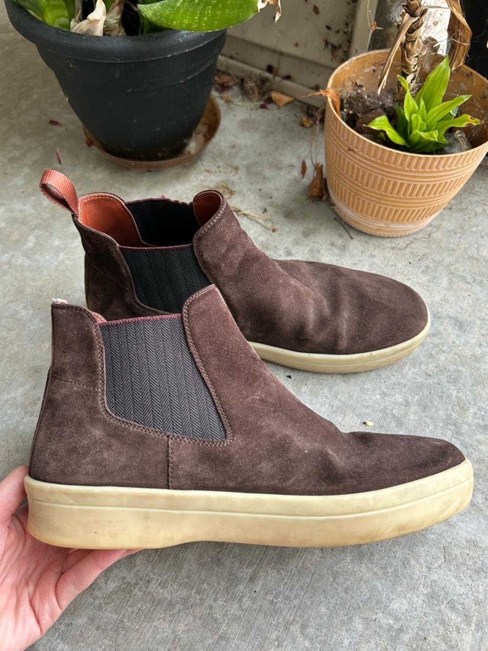 Loro Piana Ultimate Walk Suede Leather Chelsea Boots Brown